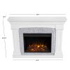 Deland Grand Electric Fireplace in White by Real Flame 10