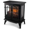 Della 1400W Electric Stove Heater Fireplace 25-Inch Freestanding 3D Flame Log Stove Firebox