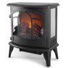 Della 20" Freestanding Electric Fireplace Heater Flame Display Log Wood Remote, 1400W 7