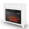 Della Furniture 28" Mantel Electric Fireplace Heater with 3 Flame Settings and Remote Control