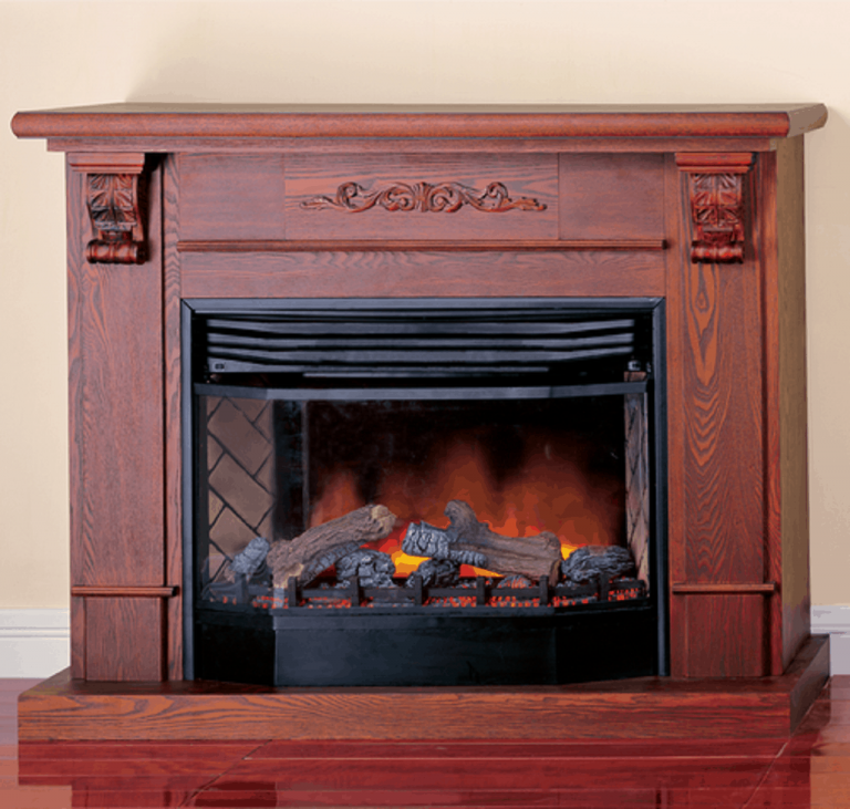 Deluxe Full Size Electric Fireplace With Remote Control - Dark Oak ...