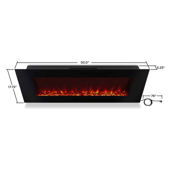 DiNatale Wall-Mounted Electric Fireplace in Black by Real Flame 7