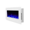 DiNatale Wall-Mounted Electric Fireplace in White by Real Flame 12