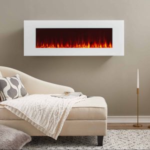 DiNatale Wall-Mounted Electric Fireplace in White by Real Flame