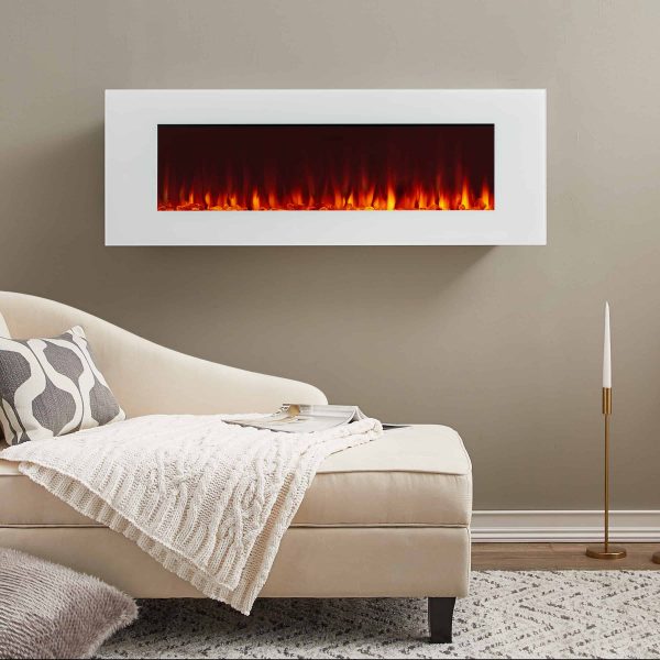 DiNatale Wall-Mounted Electric Fireplace in White by Real Flame
