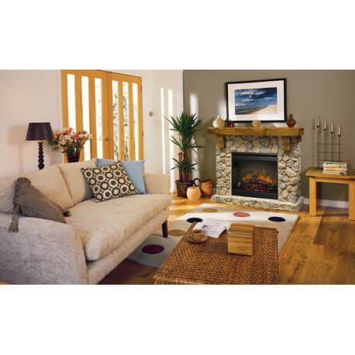 Dimplex SMP-904-ST Fieldstone 26" Self-Trimming Electric Fireplace with Rustic M 1