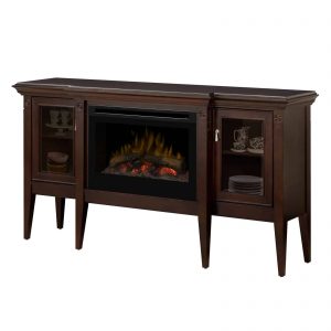 Dimplex Upton Mantel Electric Log Fireplace Cabinet
