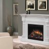 Dimplex Winston Mantel Electric Fireplace With Logs, White 2