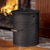 Double-Bottom Galvanized Steel Ash Bucket with Handle 2