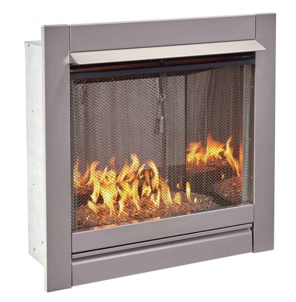 Duluth Forge Vent Free Stainless Outdoor Gas Fireplace Insert With Crystal Fire Glass Media - 24,000 BTU - Model# DF450SS-G 2