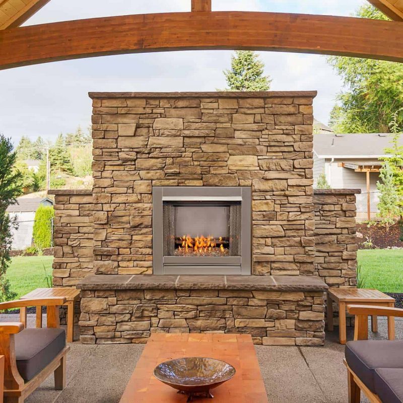 Duluth Forge Vent Free Stainless Outdoor Gas Fireplace Insert With Crystal Fire Glass Media
