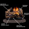 Duluth Forge Ventless Natural Gas Log Set - 18 in. Stacked Red Oak - Manual Control 4