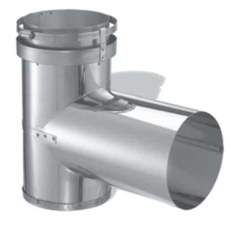 Dura-Vent 3" Tee with clamp band and removable take off for DuraFlex