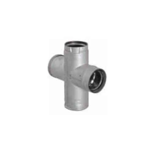 DuraVent 3PVP-DBTB 3" Inner Diameter - PelletVent Pro Type L Chimney Pipe - Double Wall - Double Tee with Clean-Out Cap