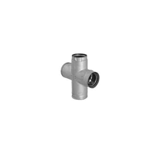 DuraVent 4PVP-DBT 4" Inner Diameter - PelletVent Pro Type L Chimney Pipe - Double Wall - 10.125" Double Tee with Clean-Out Cap