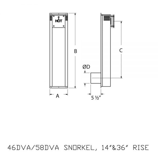 DuraVent 58DVA-SNK36 Galvanized 5" X 8" Inner Diameter 1