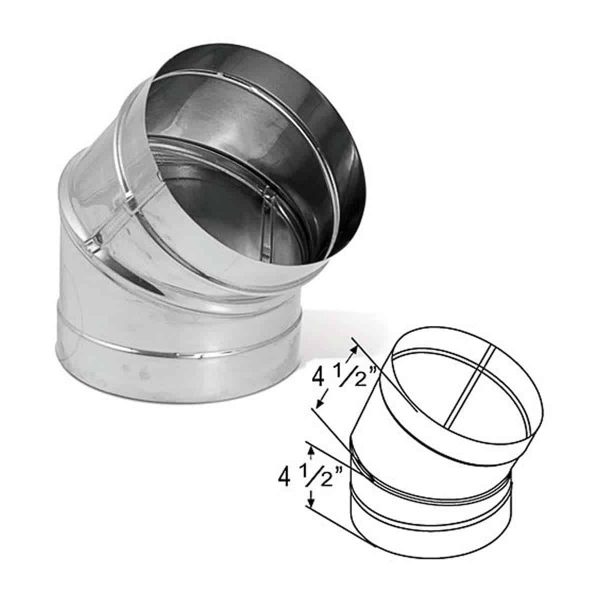 DuraVent 8DBK-E45SS Stainless Steel 8" Inner Diameter 1