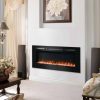 Dynasty 60 in Built-in LED Electric Fireplace Tempered Glass Frame