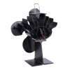 ESYNIC Black Eco Friendly 4 Blade Stove Fan Heat Powered Log Wood Burner Top Fan 11