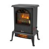 Electric Fireplace Heater, Freestanding Infrared Quartz Electric Fireplace Stove, Log Fuel Effect Realistic Flame Electric Space Heater, Overheating Safety Protection, for home / Office, Black, W6640 5