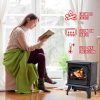 Electric Fireplace Heater Stove Portable Space Heater Freestanding Fireplace for Home Office with Realistic Log Flame Effect 1500W CSA Approved Safety 20"Wx17"Hx10"D,Black 6