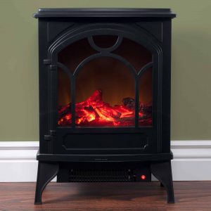 Electric Fireplace-Indoor Freestanding Space Heater with Faux Log and Flame Effect by Northwest