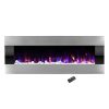 Electric Fireplace- Wall Mounted Color Changing LED Fire and Ice Flames, (HEAT or NO HEAT options), Multiple Decorative Options and Remote Control, 54 inch by Northwest 7