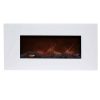 Electric Fireplace Wall Mounted, Color Changing LED Flame and Remote, 36 Inch, By Northwest (White) 2
