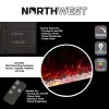 Electric Fireplace Wall Mounted, Color Changing LED Flame and Remote, 50 Inch, By Northwest (Black) 4