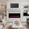 Electric Fireplace Wall Mounted, Color Changing LED Flame and Remote, 50 Inch, By Northwest (Black) 5