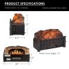 Electric Insert Log Quartz Fireplace Realistic Ember Bed Fan Heater in Black 11