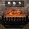 Electric Insert Log Quartz Fireplace Realistic Ember Bed Fan Heater in Black 12