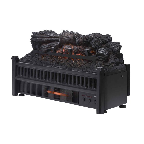 Electric Log Insert with Removable Fireback with Heater 1