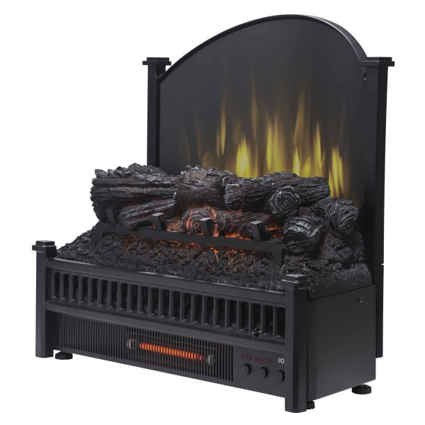 Electric Log Insert with Removable Fireback with Heater