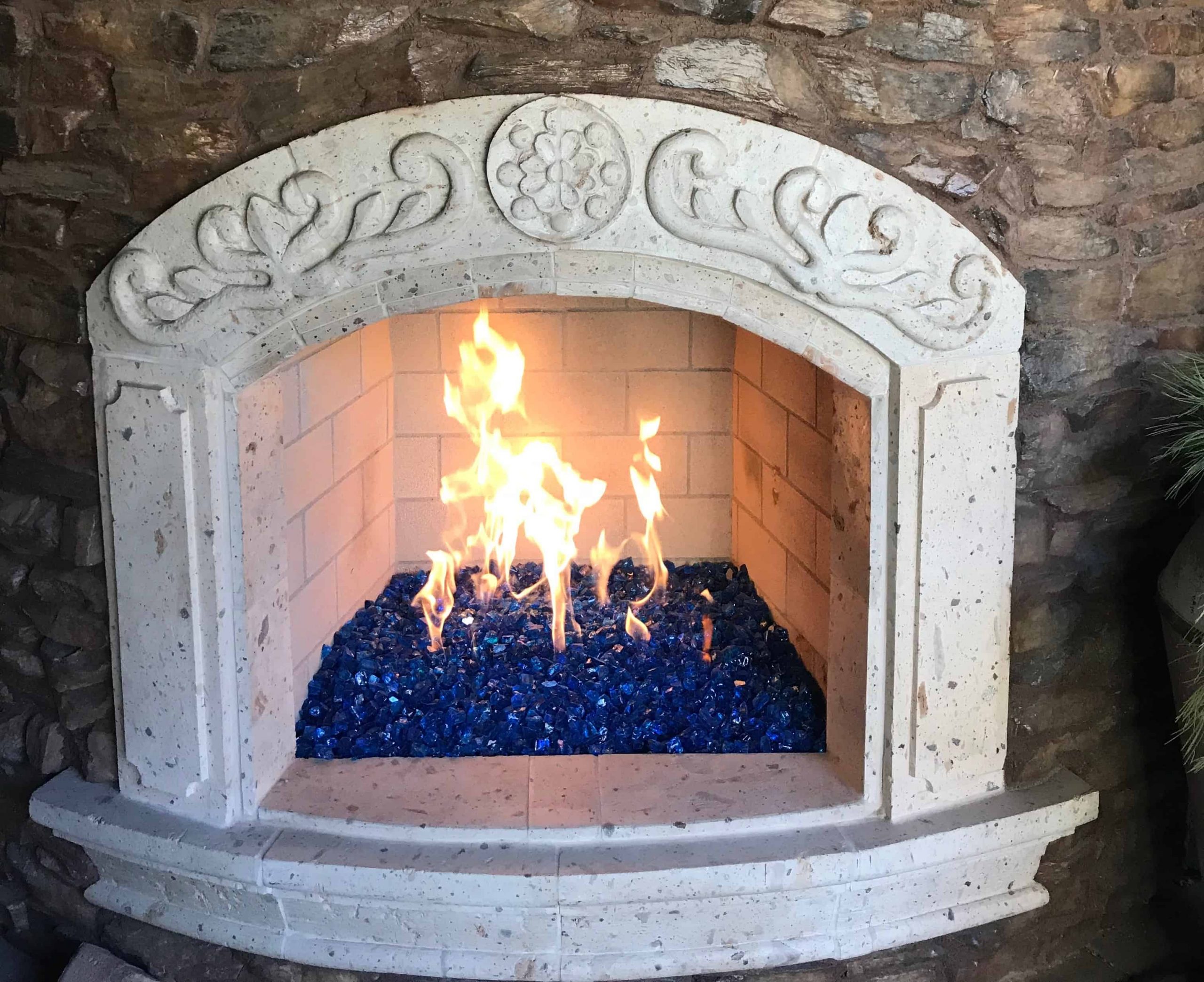27 LBS ~1/4" COBALT REFLECTIVE FIREGLASS Fireplace Glass  FirePit Glass Gas Logs 