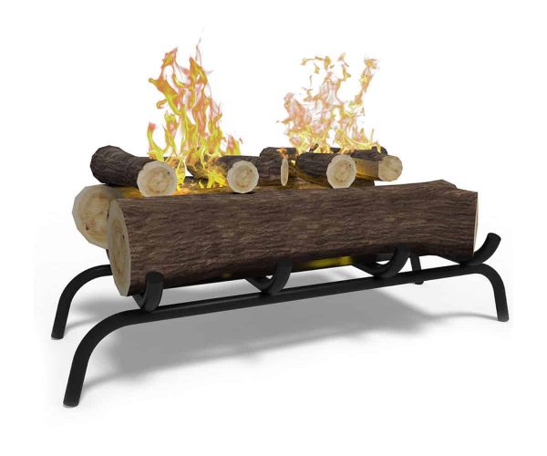 Elite Flame 18 inch Convert to Ethanol Fireplace Log Set with Burner Insert from Gel or Gas Logs - Oak