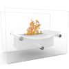 Elite Flame ET7012WHT-EF Arkon Tabletop Portable Bio Ethanol Fireplace in White
