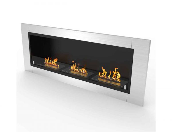 Elite Lenox 54 Inch Ventless Built In Recessed Bio Ethanol Wall Mounted Fireplace 3