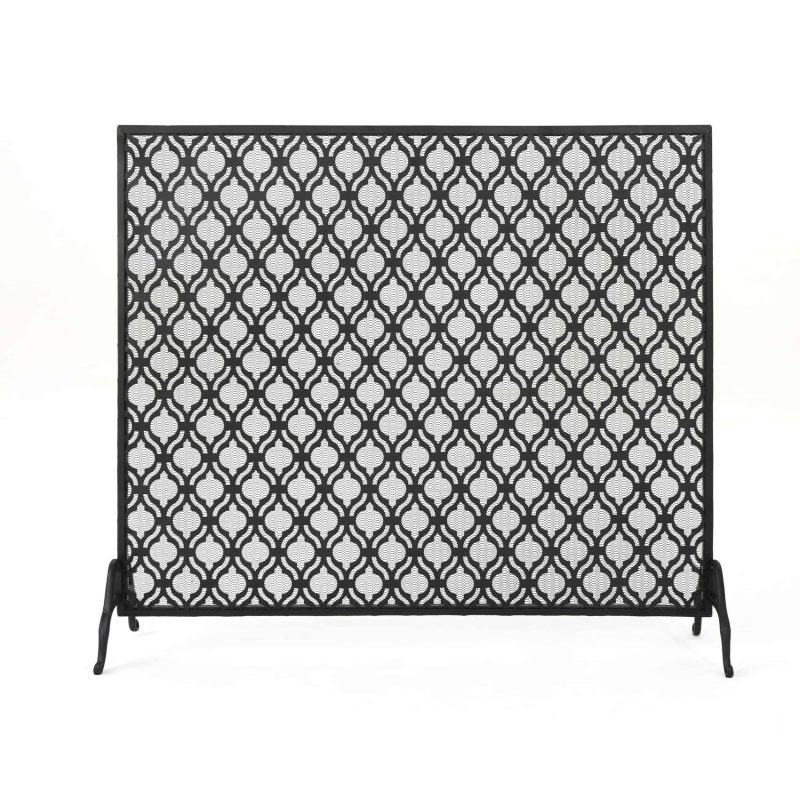 Elmer Single Panel Iron Fire Screen