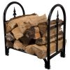 Fireplace Log Rack with Finial Design - Black by Pure Garden 7