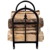 Fireplace Log Rack with Finial Design - Black by Pure Garden 8