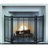 Fireplace Screen Protection Vintage Style Steel 3 Panel Handles 52" L x 31" H 2