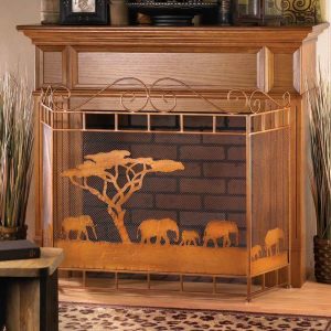 Wild Savannah Replacement Modern Standing Mesh Screen Fireplace