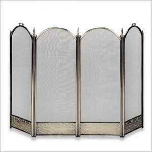 Four Fold Brass Fireplace Screen - Filigree Designs And Handles