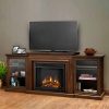 Frederick Entertainment Center Electric Fireplace in Chestnut Oak by Real Flame