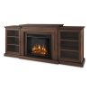 Frederick Entertainment Center Electric Fireplace in Chestnut Oak by Real Flame 7