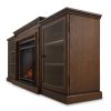 Frederick Entertainment Center Electric Fireplace in Chestnut Oak by Real Flame 8