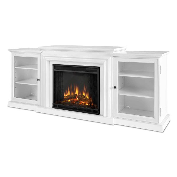 Frederick Entertainment Center Electric Fireplace in White by Real Flame 1
