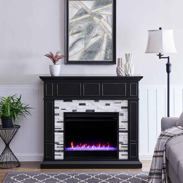 Frescan Marble Color Changing Fireplace by Ember Interiors