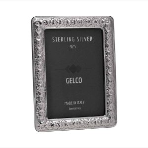 Gelco Italian 925 Sterling Silver Hand Embossed Daisy Picture Frame (9x13)